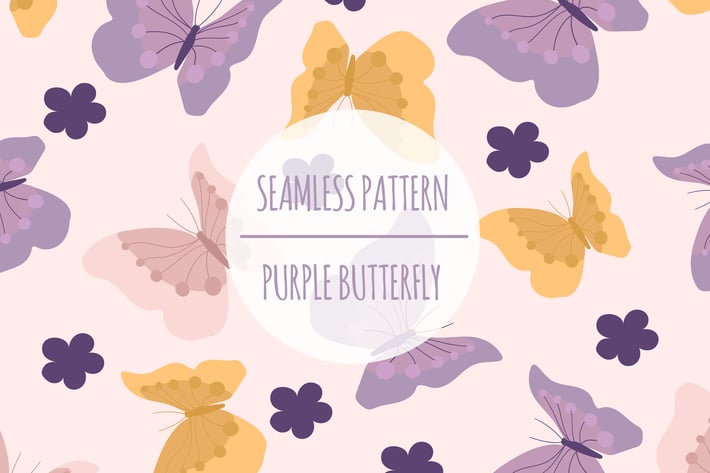 Purple Butterfly – Seamless Pattern