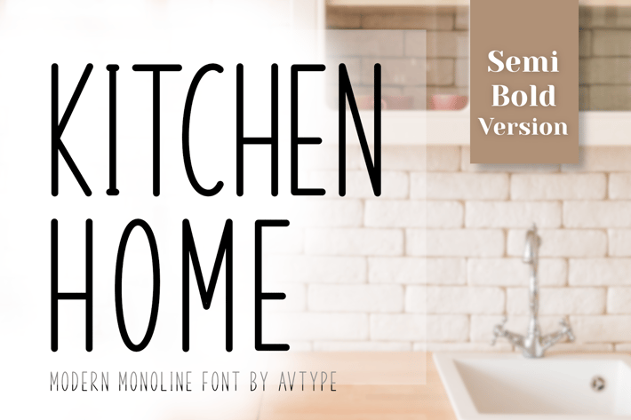 Kitchen Home - Monoline font