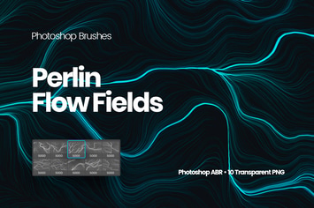 Digital Perlin Flow Fields Photoshop Brushes