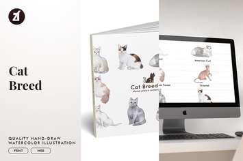 Cat Breed hand-drawn illustration