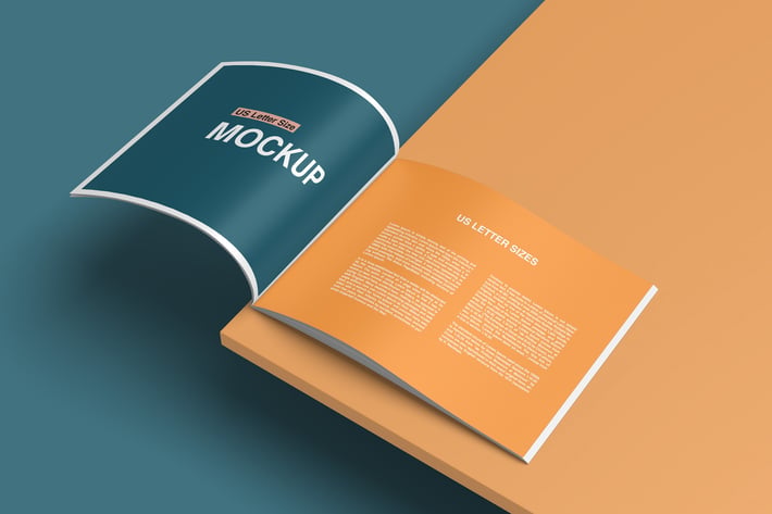 Landscape US Letter Size Brochure/ Magazine Mockup