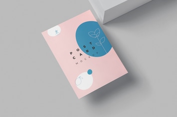 A4-A5-A6 Portrait Post Card Mockups
