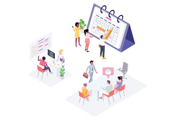 Planning Schedule Isometric Illustration - G1