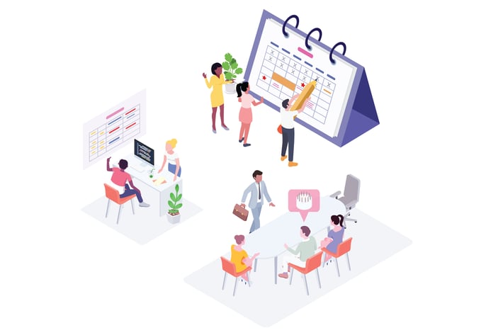 Planning Schedule Isometric Illustration - G1