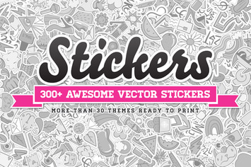 300+ Stickers Vector Set
