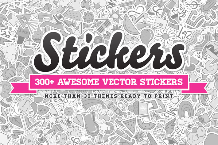 300+ Stickers Vector Set