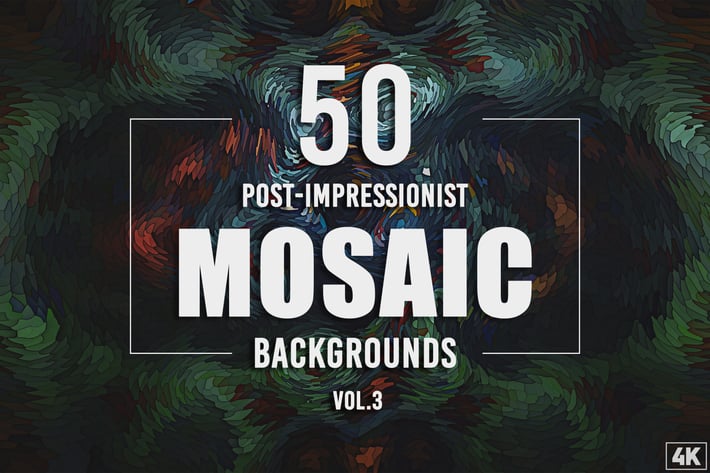 50 Post-Impressionist Mosaic Backgrounds - Vol. 3