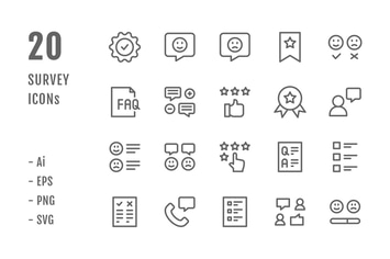 20 Survey Icons (Line)