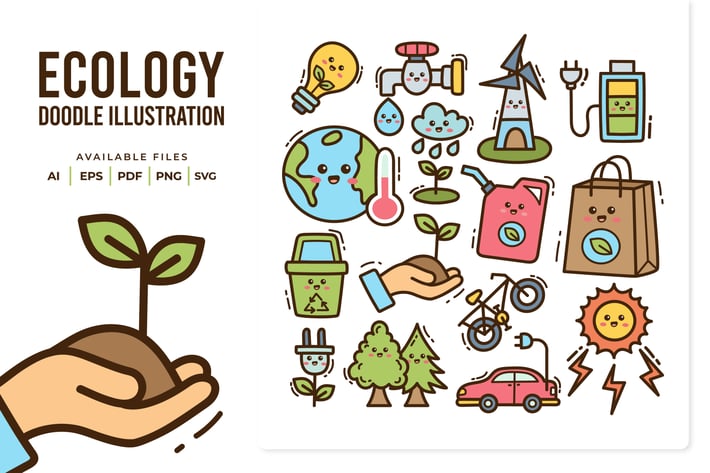 Ecology Doodle Illustration