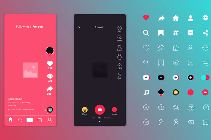 App Screen interface and icons