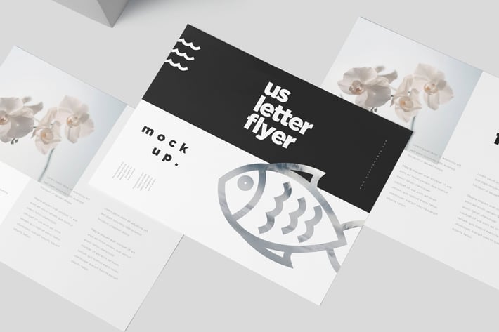 US Letter Size Landscape Flyer Mockups