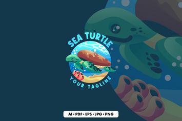 Sea Turtle Logo Template