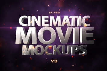 Cinematic 3D Movie Mockups V3