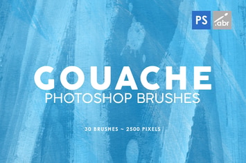 30 Gouache Photoshop Stamp Brushes