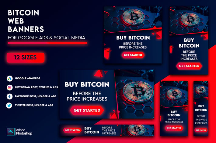 Stock Market Trading Bitcoin Google Ads Web Banner