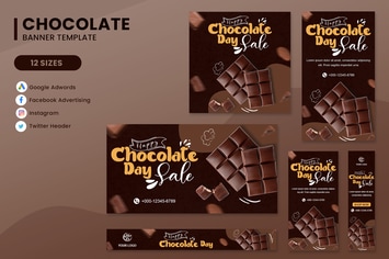 Chocolate Banner Ads Set Template