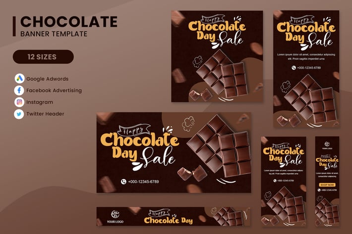 Chocolate Banner Ads Set Template