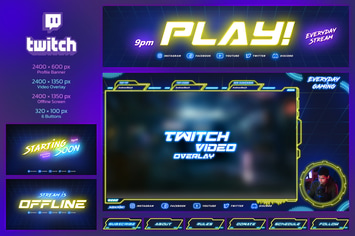 Twitch Neon Gaming Kit