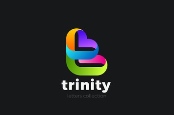 Letter T Logo design 3D Ribbon style