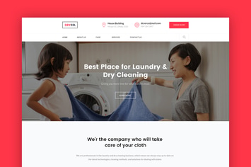 Dryco- Laundry, Dry Cleaning Services PSD Template
