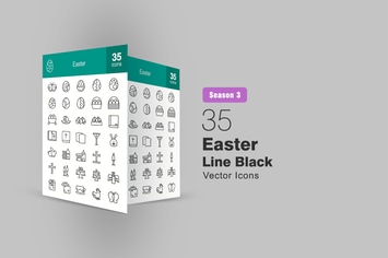 35 Easter Line Icons Season III