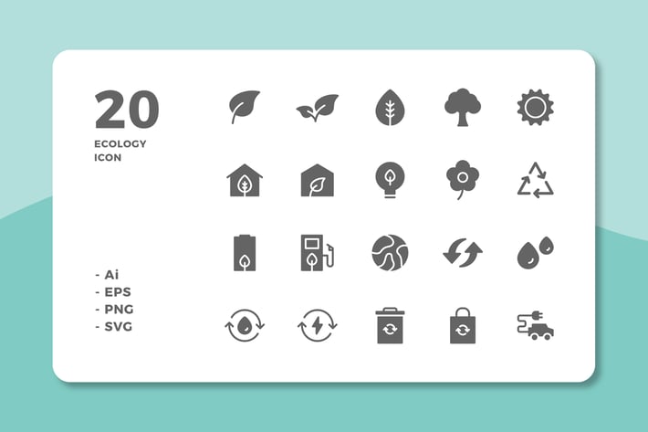 20 Ecology Icons (Solid)