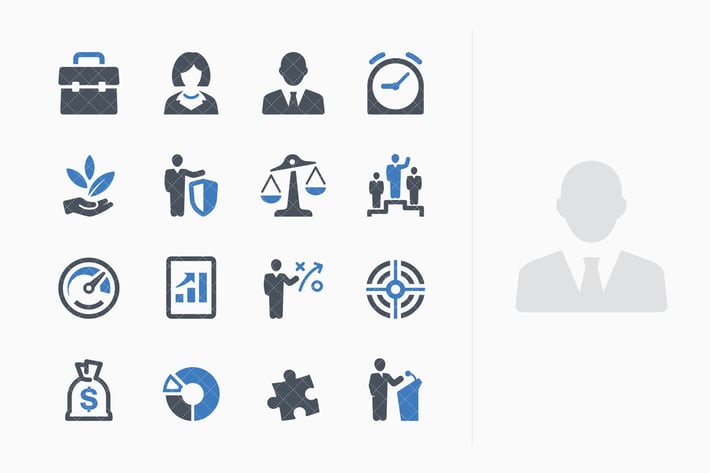 Business Icons Set 1 - Blue Series