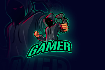 Anonymous Evil Hooded Gamer Mascot Logo