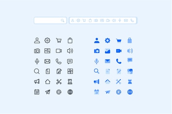 Set of Basic Icons for Smartphone Apps and Service