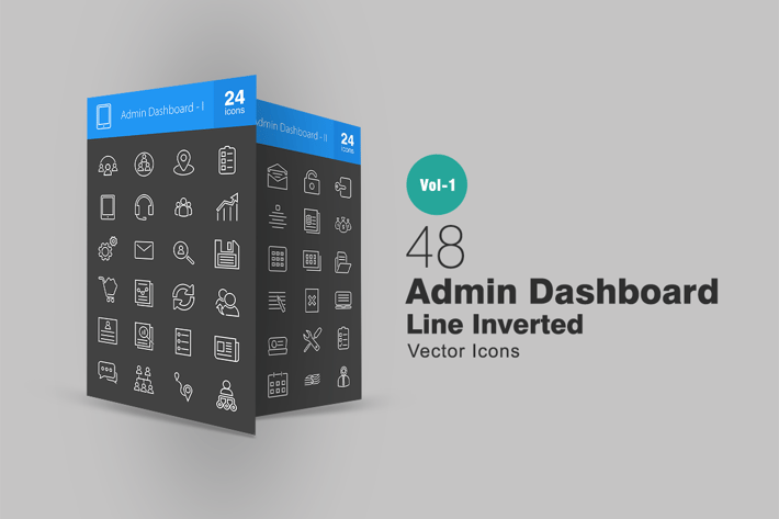 48 Admin Dashboard Line Inverted Icons