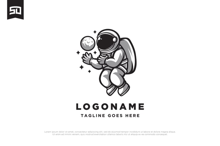 Astronaut Character Logo Design