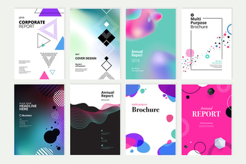 Set of brochure, annual report design templates