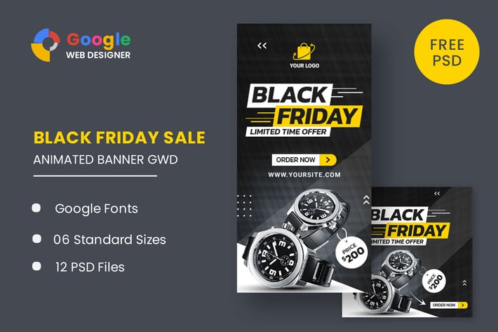 Black Friday Sale HTML5 Banner Ads GWD