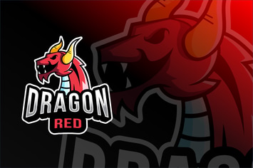 Dragon Red Esport Logo Template