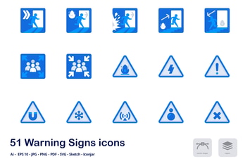 Warning Signs Accent Duo Tone Flat Icons