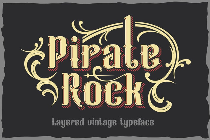 Pirate rock - vintage layered font