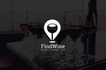 FindWine : Negative Space Location Pin Logo