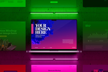 Laptop Mockup Pro - Neon Light Set