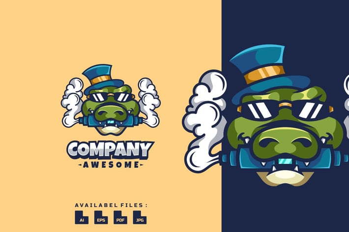 Crocodile Vapor Logo Mascot