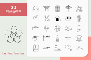 Japan Culture Line Icons