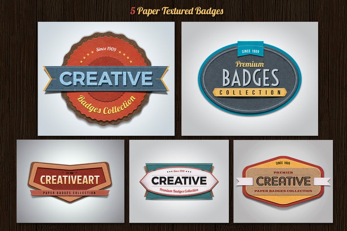 Paper Textured Badges