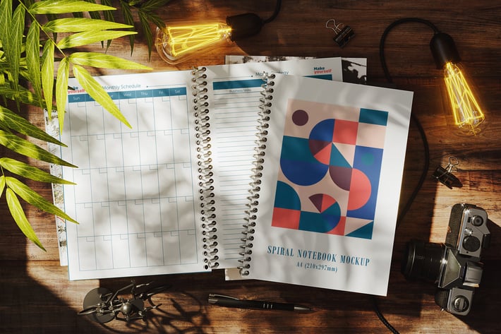А4 Spiral Coil Binding Book Mockup