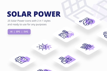 Solar Power (Line and Solid)