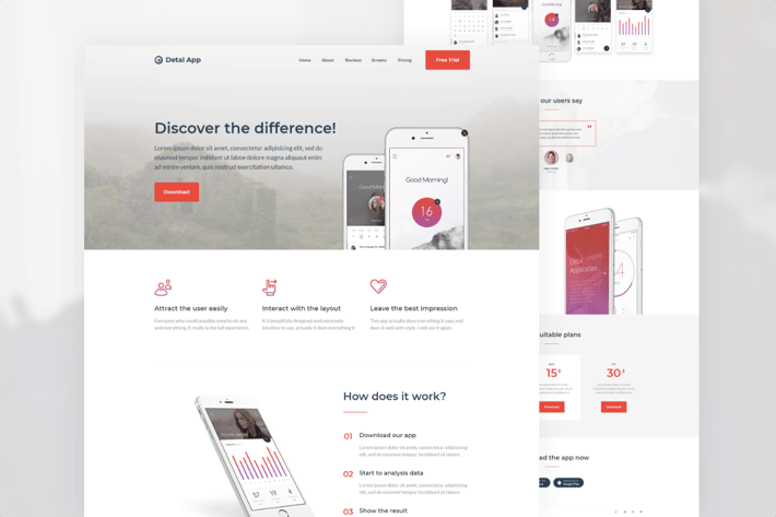 Detalapp - App Unbounce Landing Page Template