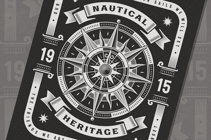 Vintage Nautical Heritage Typography