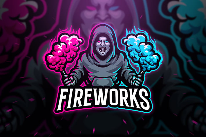 Fireworks Sport and Esport Logo Template