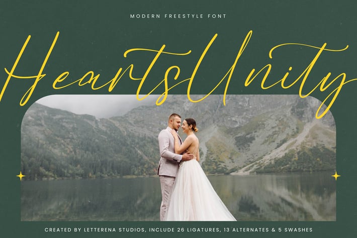 Hearts Unity Modern Freestyle Font