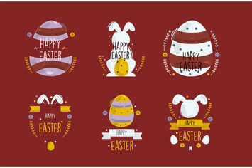 Easter Egg Badges Illustration