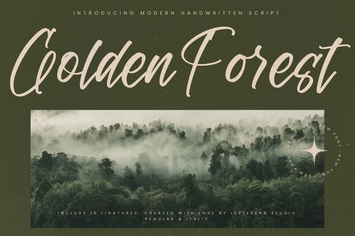 Golden Forest Modern Handwritten Script