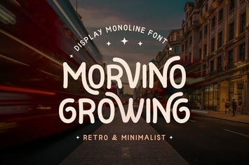 Morvino Growing - Retro Monoline font